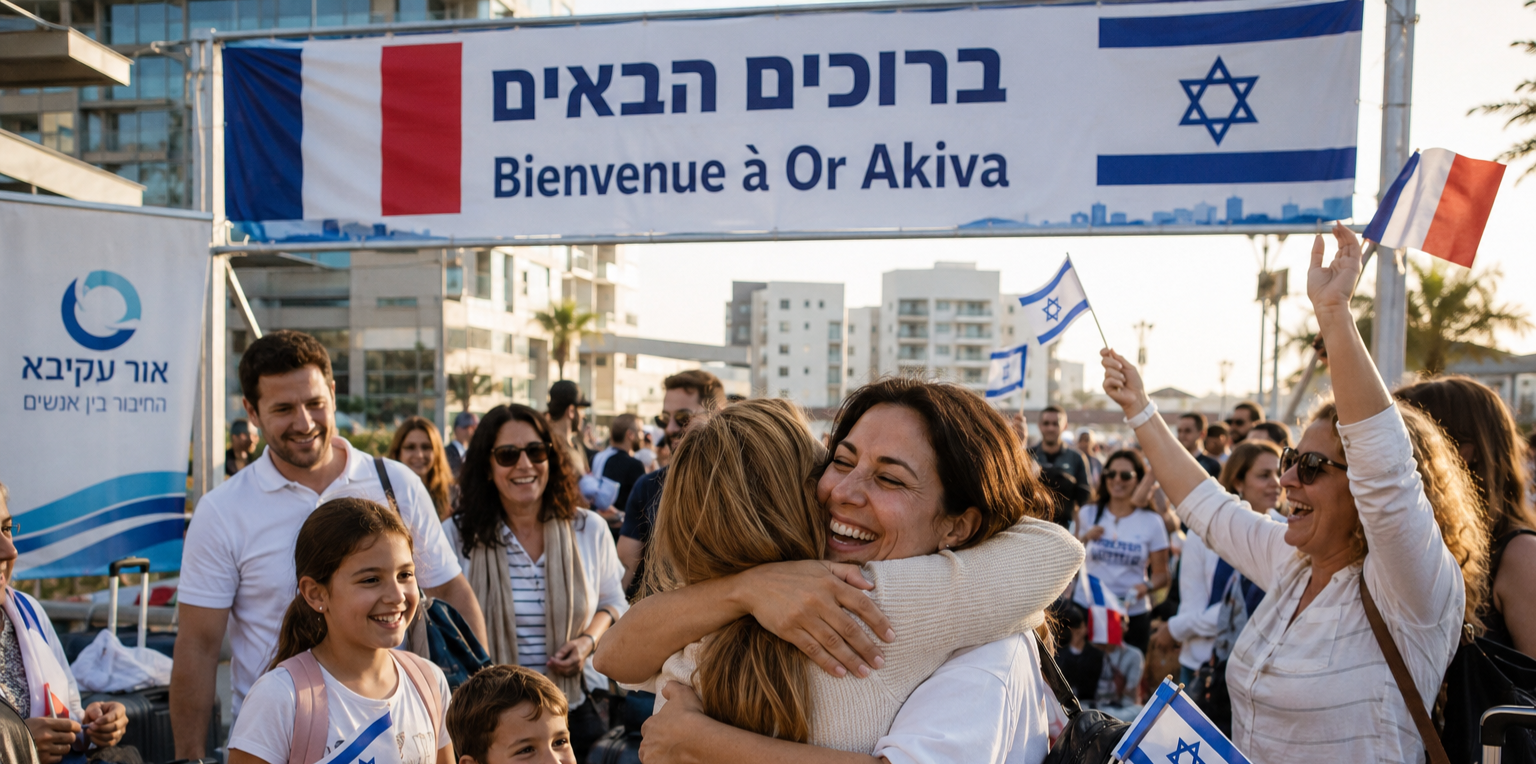 Bienvenue à Or Akiva ! ברוכים הבאים לאור עקיבא!235 עולים חדשים מצרפת בדרך לאור עקיבא: